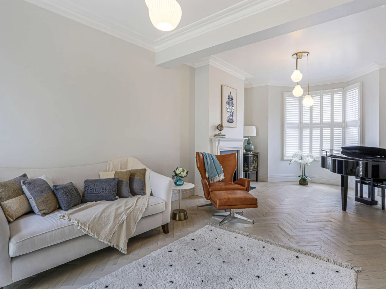Completed interior at Freemantle Street, Southwark SE17