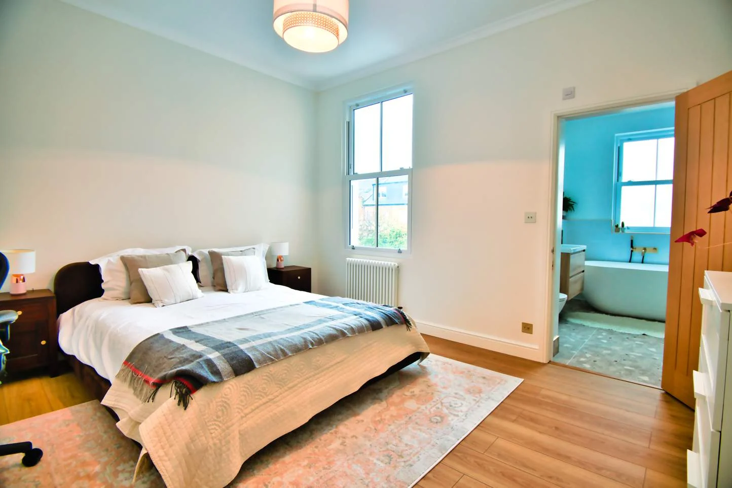 Master bedroom with en-suite in a converted loft